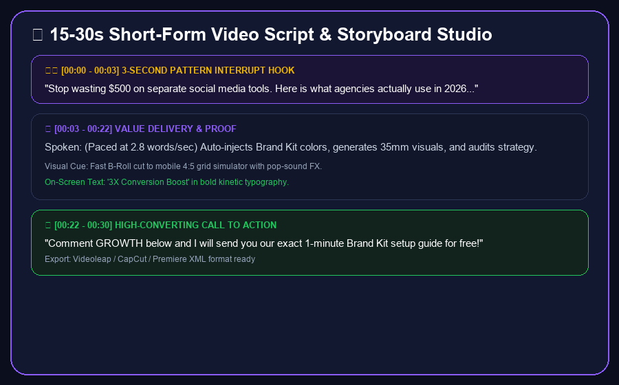 Videoleap Reel Script Generator Preview